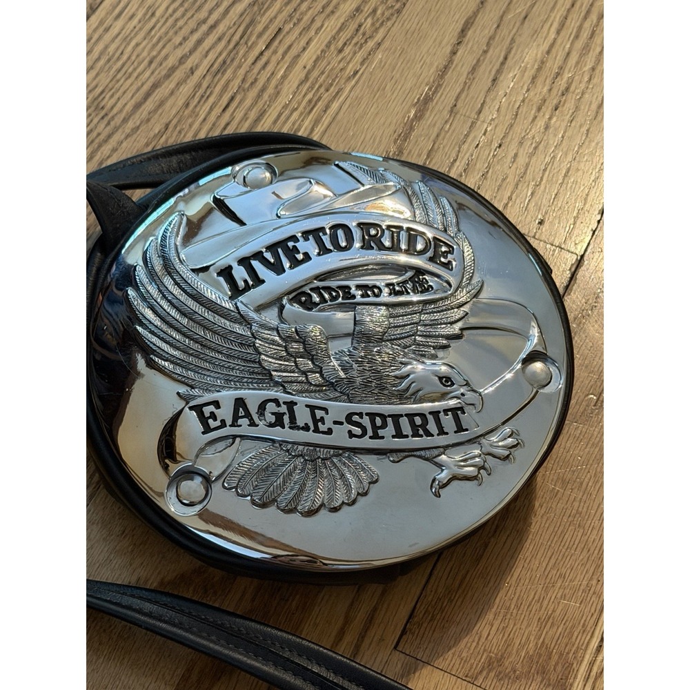 Vintage Y2K Biker Purse Eagle Spirit Live To Ride Ride To Live Metal Crossbody